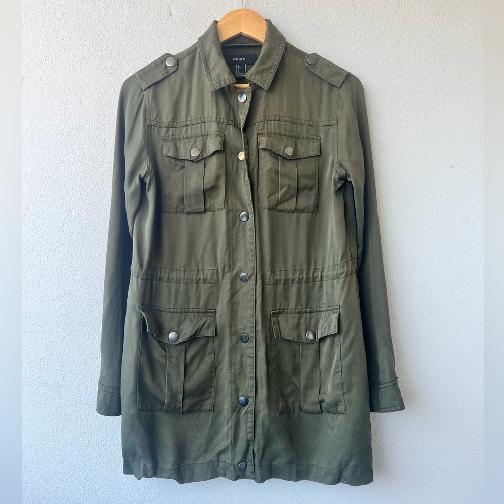 F21 | Olive Green Cargo Jacket